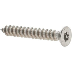 Value Collection - #18 Flat Head Pin In Torx Sheet Metal Screw - Stainless Steel, 1" OAL, Grade 18-8, T10 Drive - Apex Tool & Supply