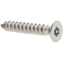 Value Collection - #8 Flat Head Torx Sheet Metal Screw - Stainless Steel, 1" OAL, Grade 18-8, T15 Drive - Apex Tool & Supply