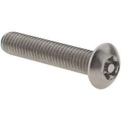 Value Collection - #10-32 UNF Pin In Torx Drive, Button Screw - Grade 18-8 Stainless Steel, Uncoated, 1" Length Under Head - Apex Tool & Supply