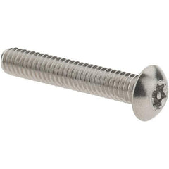 Value Collection - #8-32 UNC Pin In Torx Drive, Button Screw - Grade 18-8 Stainless Steel, Uncoated, 1" Length Under Head - Apex Tool & Supply