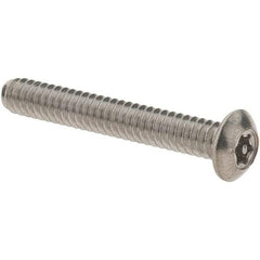 Value Collection - #6-32 UNC Pin In Torx Drive, Button Screw - Grade 18-8 Stainless Steel, Uncoated, 1" Length Under Head - Apex Tool & Supply