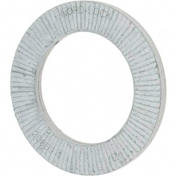 Value Collection - 1.5354" OD, Zinc Flake, Wedge Lock Washer - Grade 2, 0.9882 to 1.0039" ID - Apex Tool & Supply