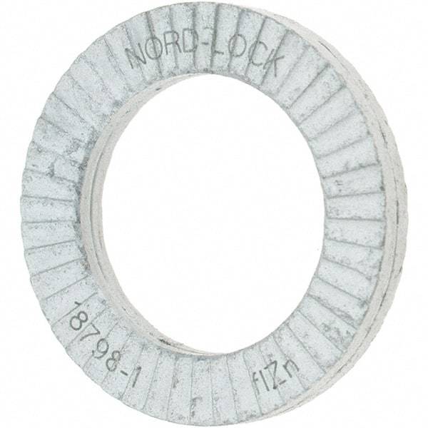 Value Collection - 0.7677" OD, Zinc Flake, Wedge Lock Washer - Grade 2, 0.5039 to 0.5197" ID - Apex Tool & Supply