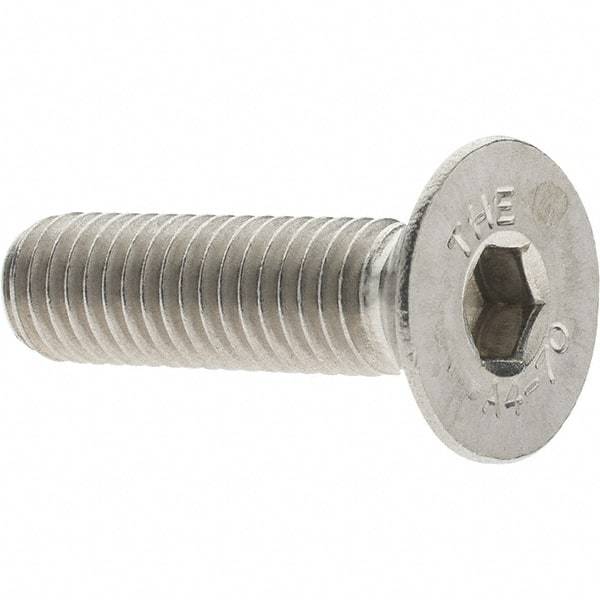 Value Collection - M8x1.25 Metric Coarse Hex Socket Drive, 90° Flat Screw - Grade 316 & Austenitic A4 Stainless Steel, Partially Threaded, 30mm OAL - Apex Tool & Supply