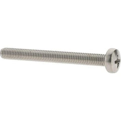 Value Collection - M5x0.80 Metric Coarse, 50mm Length Under Head Phillips Drive Machine Screw - Pan Head, Grade 18-8 & A2 Stainless Steel, Uncoated, Without Washer - Apex Tool & Supply