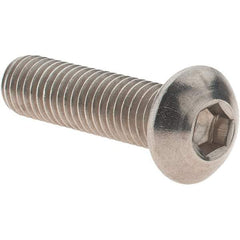 Value Collection - M8x1.25 Metric Coarse Hex Socket Drive, Button Screw - Grade 18-8 Stainless Steel, Partially Threaded, 30mm Length Under Head - Apex Tool & Supply