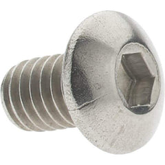 Value Collection - M4x0.70 Metric Coarse Hex Socket Drive, Button Screw - Grade 18-8 & Austenitic A2 Stainless Steel, Uncoated, Fully Threaded, 6mm Length Under Head - Apex Tool & Supply