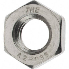 Value Collection - M10x1.50 Metric Coarse Stainless Steel Right Hand Hex Jam Nut - 17mm Across Flats, 5mm High, Zinc Clear Finish - Apex Tool & Supply