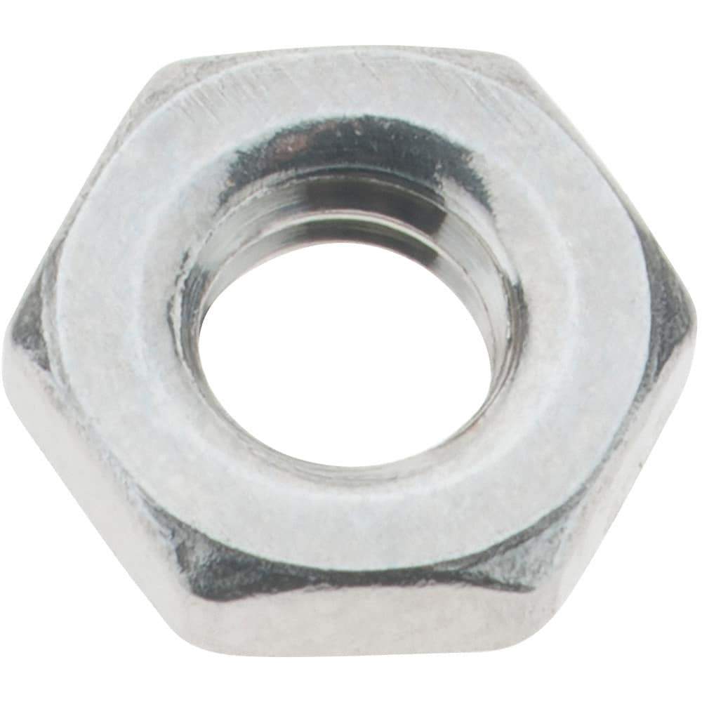 Value Collection - M4x0.70 Metric Coarse Stainless Steel Right Hand Hex Jam Nut - 7mm Across Flats, 2.2mm High, Uncoated - Apex Tool & Supply