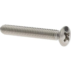 Value Collection - #8-32 UNC, 1-1/4" Length Under Head Phillips Drive Machine Screw - Oval Head, Grade 316 Stainless Steel, Uncoated, Without Washer - Apex Tool & Supply