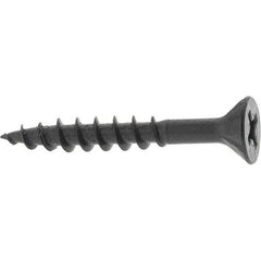 Buildex - #8, 1-1/4" OAL, Phillips Drive Flat Head, Steel Drywall Screws - Black Oxide Finish, Grade 2 - Apex Tool & Supply