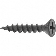 Buildex - #8, 1" OAL, Phillips Drive Flat Head, Steel Drywall Screws - Black Oxide Finish, Grade 2 - Apex Tool & Supply