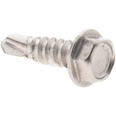 Value Collection - #8, Hex Washer Head, Hex Drive, 5/8" Length Under Head, #2 Point, Self Drilling Screw - Grade 410 Stainless Steel - Apex Tool & Supply