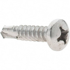 Value Collection - #12, Pan Head, Phillips Drive, 1" Length Under Head, #3 Point, Self Drilling Screw - Grade 410 Stainless Steel - Apex Tool & Supply