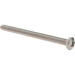 Value Collection - 1/4-20 UNC, 3-1/2" Length Under Head Phillips Drive Machine Screw - Pan Head, Grade 18-8 Stainless Steel, Uncoated, Without Washer - Apex Tool & Supply