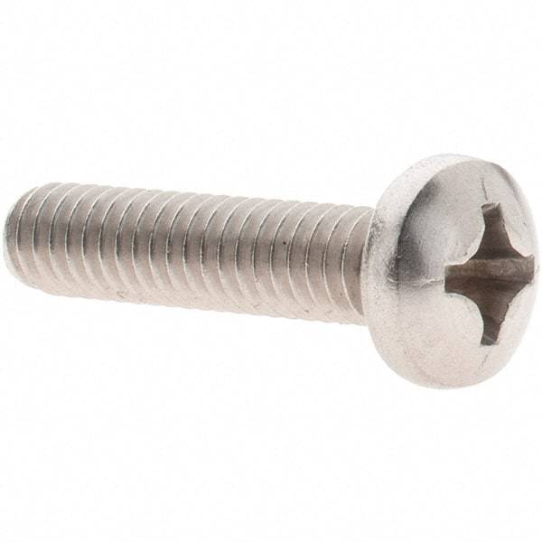 Value Collection - #12-24 UNC, 1" Length Under Head Phillips Drive Machine Screw - Pan Head, Grade 18-8 Stainless Steel, Uncoated, Without Washer - Apex Tool & Supply