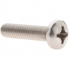 Value Collection - #12-24 UNC, 1" Length Under Head Phillips Drive Machine Screw - Pan Head, Grade 18-8 Stainless Steel, Uncoated, Without Washer - Apex Tool & Supply