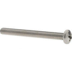 Value Collection - #8-32 UNC, 1-3/4" Length Under Head Phillips Drive Machine Screw - Pan Head, Grade 18-8 Stainless Steel, Uncoated, Without Washer - Apex Tool & Supply