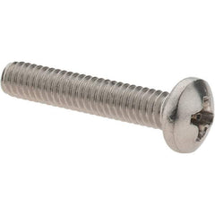 Value Collection - #8-32 UNC, 7/8" Length Under Head Phillips Drive Machine Screw - Pan Head, Grade 18-8 Stainless Steel, Uncoated, Without Washer - Apex Tool & Supply