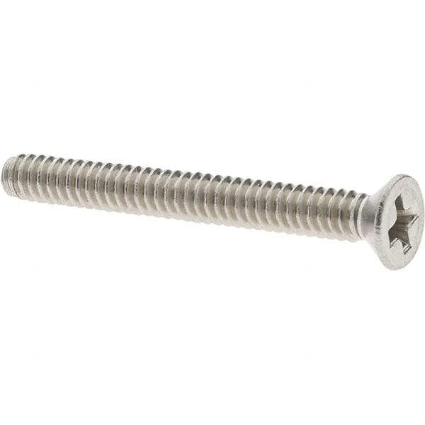 Value Collection - #4-40 UNC, 1" OAL Phillips Drive Machine Screw - Flat Head, Grade 18-8 Stainless Steel, Uncoated, Without Washer - Apex Tool & Supply