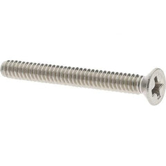 Value Collection - #4-40 UNC, 1" OAL Phillips Drive Machine Screw - Flat Head, Grade 18-8 Stainless Steel, Uncoated, Without Washer - Apex Tool & Supply