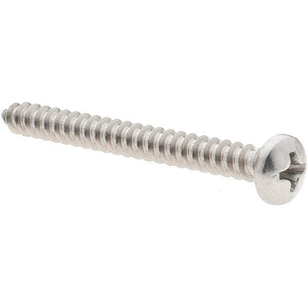 Value Collection - #8 Pan Head Phillips Sheet Metal Screw - Stainless Steel, 1-3/4" Length Under Head, Grade 18-8 - Apex Tool & Supply
