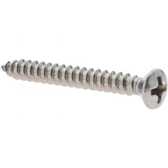Value Collection - #6 Oval Head Phillips Sheet Metal Screw - Stainless Steel, 1-1/4" Length Under Head, Grade 18-8 - Apex Tool & Supply