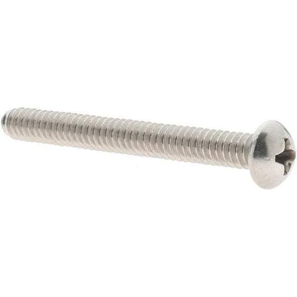 Value Collection - #10-24 UNC, 1-3/4" Length Under Head Phillips Drive Machine Screw - Round Head, Grade 18-8 Stainless Steel, Uncoated, Without Washer - Apex Tool & Supply