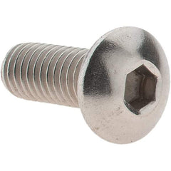 Value Collection - M5x0.80 Metric Coarse Hex Socket Drive, Button Screw - Grade 18-8 & Austenitic A2 Stainless Steel, Uncoated, Fully Threaded, 12mm Length Under Head - Apex Tool & Supply