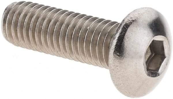 Value Collection - M5x0.80 Metric Coarse Hex Socket Drive, Button Screw - Grade 18-8 Stainless Steel, Fully Threaded, 16mm Length Under Head - Apex Tool & Supply