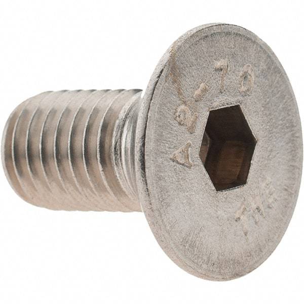 Value Collection - M10x1.50 Metric Coarse Hex Socket Drive, 90° Flat Screw - Grade 18-8 & Austenitic A2 Stainless Steel, Fully Threaded, 20mm OAL - Apex Tool & Supply