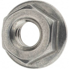 Value Collection - 1/4-20, 19/32" Flange Diam, Serrated Flange Nut - Grade 18-8 Stainless Steel, 0.236" Flange Height - Apex Tool & Supply