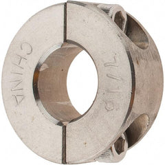Value Collection - 7/16" Bore, Stainless Steel, Two Piece Shaft Collar - 15/16" Outside Diam, 3/8" Wide - Apex Tool & Supply