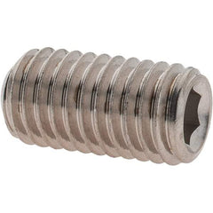 Value Collection - 1/2-13 UNC, 1" OAL, Cup Point Set Screw - Grade 18-8 Stainless Steel, 1/4" Key - Apex Tool & Supply