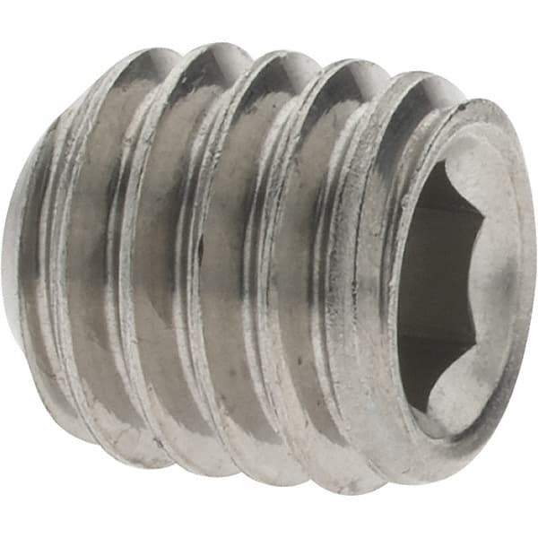 Value Collection - 3/8-16 UNC, 3/8" OAL, Cup Point Set Screw - Grade 18-8 Stainless Steel, 3/16" Key - Apex Tool & Supply