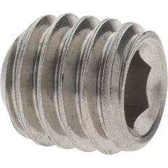 Value Collection - 3/8-16 UNC, 3/8" OAL, Cup Point Set Screw - Grade 18-8 Stainless Steel, 3/16" Key - Apex Tool & Supply
