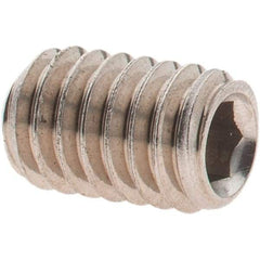 Made in USA - 5/16-18 UNC, 1/2" OAL, Cup Point Set Screw - Grade 18-8 Stainless Steel, 5/32" Key - Apex Tool & Supply