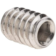 Value Collection - 1/4-20 UNC, 3/8" OAL, Cup Point Set Screw - Grade 18-8 Stainless Steel, 1/8" Key - Apex Tool & Supply