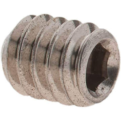 Value Collection - 1/4-20 UNC, 5/16" OAL, Cup Point Set Screw - Grade 18-8 Stainless Steel, 1/8" Key - Apex Tool & Supply