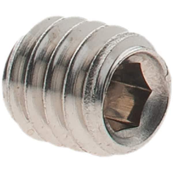 Value Collection - #8-32 UNC, 3/16" OAL, Cup Point Set Screw - Grade 18-8 Stainless Steel, 5/64" Key - Apex Tool & Supply