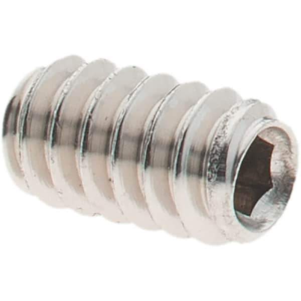 Value Collection - #6-32 UNC, 1/4" OAL, Cup Point Set Screw - Grade 18-8 Stainless Steel, 1/16" Key - Apex Tool & Supply