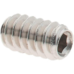 Value Collection - #6-32 UNC, 1/4" OAL, Cup Point Set Screw - Grade 18-8 Stainless Steel, 1/16" Key - Apex Tool & Supply