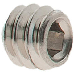 Value Collection - #6-32 UNC, 1/8" OAL, Cup Point Set Screw - Grade 18-8 Stainless Steel, 1/16" Key - Apex Tool & Supply