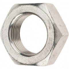 Value Collection - 1-14 UNC Stainless Steel Right Hand Hex Jam Nut - 1-1/2" Across Flats, 35/64" High - Apex Tool & Supply
