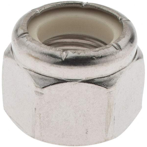 Value Collection - 1/2-20 UNF 18-8 Hex Lock Nut with Nylon Insert - 3/4" Width Across Flats, 19/32" High, Uncoated - Apex Tool & Supply