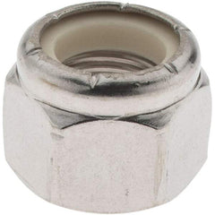 Value Collection - 1/2-20 UNF 18-8 Hex Lock Nut with Nylon Insert - 3/4" Width Across Flats, 19/32" High, Uncoated - Apex Tool & Supply