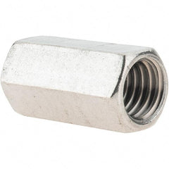 Value Collection - 1/2-13 UNC, 1-1/4" OAL Stainless Steel Standard Coupling Nut - 5/8" Width Across Flats - Apex Tool & Supply