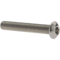 Value Collection - #10-32 UNF Hex Socket Drive, Button Screw - Grade 18.8 Stainless Steel, Fully Threaded, 1-1/4" Length Under Head - Apex Tool & Supply