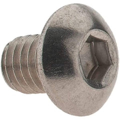 Value Collection - #10-32 UNF Hex Socket Drive, Button Screw - Grade 18-8 Stainless Steel, 1/4" Length Under Head - Apex Tool & Supply