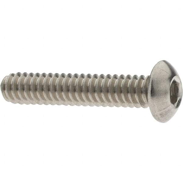 Value Collection - #10-24 UNC Hex Socket Drive, Button Screw - Grade 18-8 Stainless Steel, 1" Length Under Head - Apex Tool & Supply